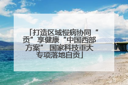打造区域慢病协同“贡”享健康“中国西部方案” 国家科技重大专项落地自贡