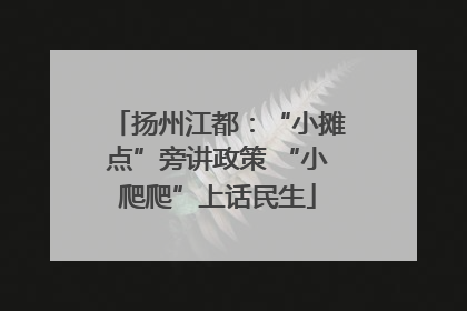 扬州江都：“小摊点”旁讲政策 “小爬爬”上话民生