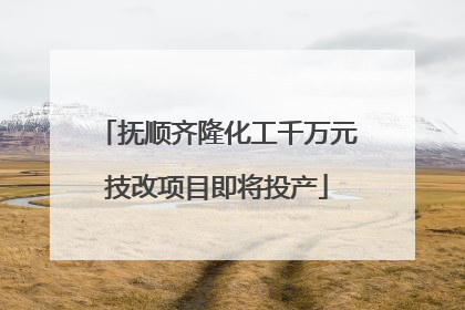 抚顺齐隆化工千万元技改项目即将投产