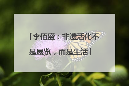 李佰盛：非遗活化不是展览，而是生活