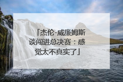 杰伦-威廉姆斯谈闯进总决赛：感觉太不真实了