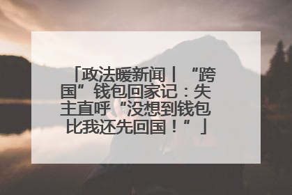 政法暖新闻丨“跨国”钱包回家记：失主直呼“没想到钱包比我还先回国！”