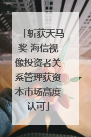 斩获天马奖 海信视像投资者关系管理获资本市场高度认可
