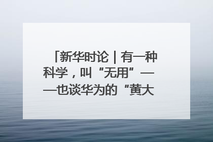 新华时论｜有一种科学，叫“无用”——也谈华为的“黄大年茶思屋”