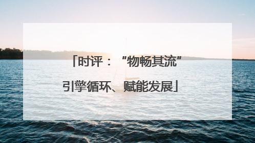 时评：“物畅其流”引擎循环、赋能发展