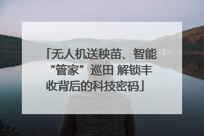 无人机送秧苗、智能“管家”巡田 解锁丰收背后的科技密码