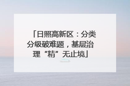 日照高新区：分类分级破难题，基层治理“精”无止境