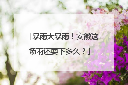 暴雨大暴雨！安徽这场雨还要下多久？