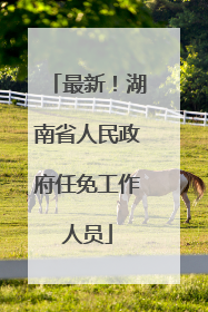 最新！湖南省人民政府任免工作人员