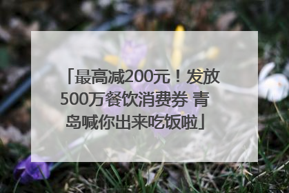 最高减200元！发放500万餐饮消费券 青岛喊你出来吃饭啦