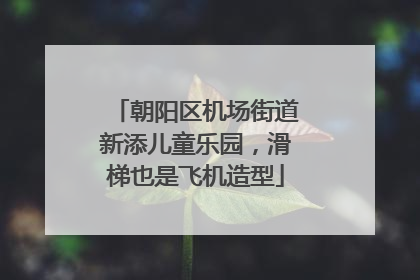 朝阳区机场街道新添儿童乐园，滑梯也是飞机造型