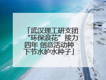 武汉理工研支团“环保浪花”接力四年 创意活动种下节水护水种子