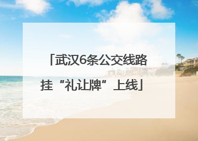 武汉6条公交线路挂“礼让牌”上线