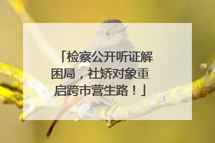 检察公开听证解困局，社矫对象重启跨市营生路！