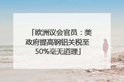 欧洲议会官员：美政府提高钢铝关税至50%毫无道理