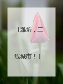 潍坊，二线城市！