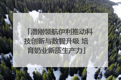 潘刚领航伊利推动科技创新与数智升级 培育奶业新质生产力