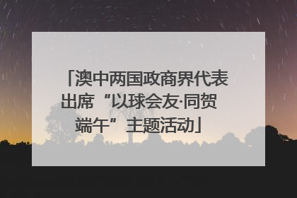 澳中两国政商界代表出席“以球会友·同贺端午”主题活动