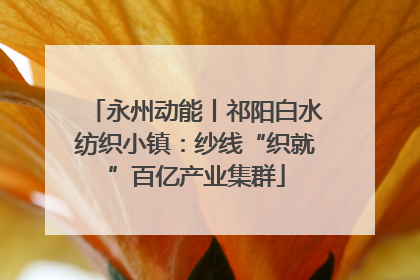 永州动能丨祁阳白水纺织小镇：纱线“织就”百亿产业集群