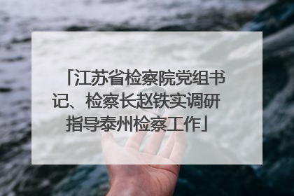 江苏省检察院党组书记、检察长赵铁实调研指导泰州检察工作