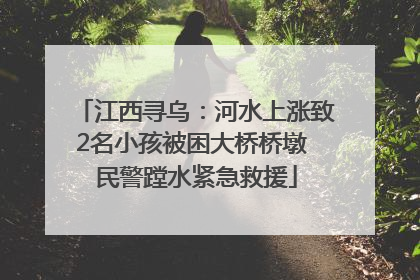 江西寻乌：河水上涨致2名小孩被困大桥桥墩 民警蹚水紧急救援