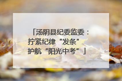 汤阴县纪委监委：拧紧纪律“发条” 护航“阳光中考”