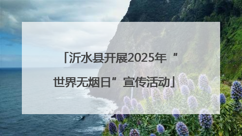 沂水县开展2025年“世界无烟日”宣传活动