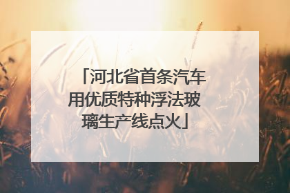 河北省首条汽车用优质特种浮法玻璃生产线点火