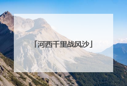 河西千里战风沙