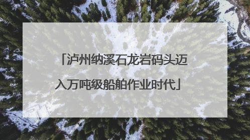 泸州纳溪石龙岩码头迈入万吨级船舶作业时代