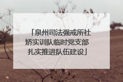 泉州司法强戒所社矫实训队临时党支部扎实推进队伍建设