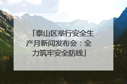 泰山区举行安全生产月新闻发布会：全力筑牢安全防线