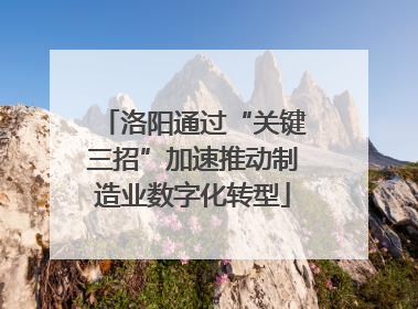 洛阳通过“关键三招”加速推动制造业数字化转型