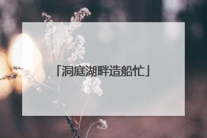 洞庭湖畔造船忙