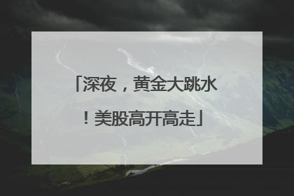 深夜，黄金大跳水！美股高开高走
