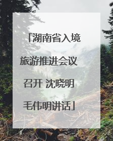 湖南省入境旅游推进会议召开 沈晓明毛伟明讲话