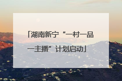 湖南新宁“一村一品一主播”计划启动