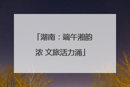 湖南：端午湘韵浓 文旅活力涌