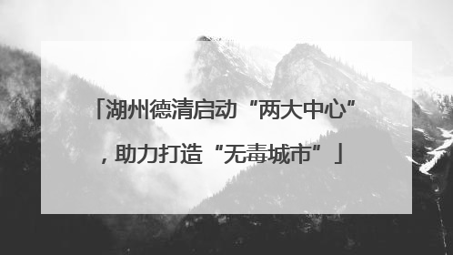 湖州德清启动“两大中心”，助力打造“无毒城市”