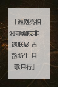 湘剧亮相湘鄂赣皖非遗联展 古韵新生 且歌且行