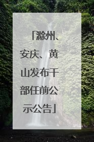滁州、安庆、黄山发布干部任前公示公告