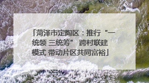菏泽市定陶区：推行“一统领 三统筹” 跨村联建模式 带动片区共同富裕