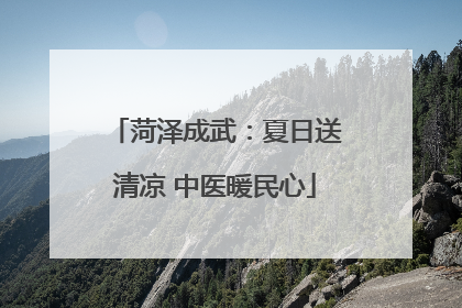 菏泽成武：夏日送清凉 中医暖民心