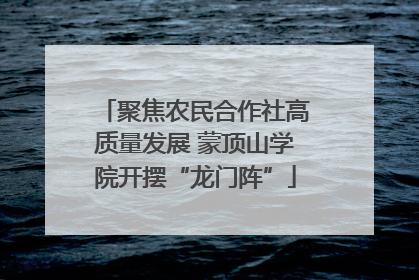 聚焦农民合作社高质量发展 蒙顶山学院开摆“龙门阵”