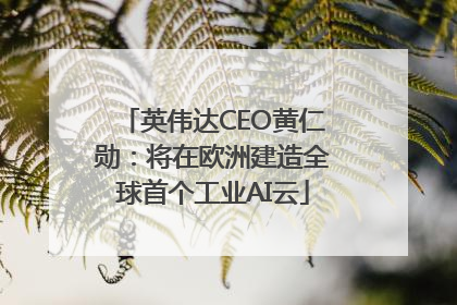 英伟达CEO黄仁勋：将在欧洲建造全球首个工业AI云