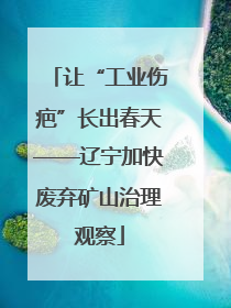 让“工业伤疤”长出春天——辽宁加快废弃矿山治理观察