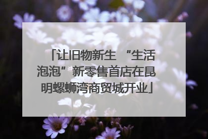 让旧物新生 “生活泡泡”新零售首店在昆明螺蛳湾商贸城开业