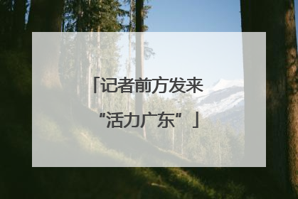 记者前方发来“活力广东”