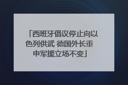 西班牙倡议停止向以色列供武 德国外长重申军援立场不变