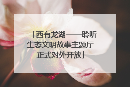 西有龙湖——聆听生态文明故事主题厅正式对外开放